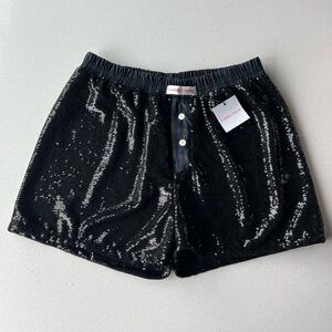 Sequin Black Women's Shorts